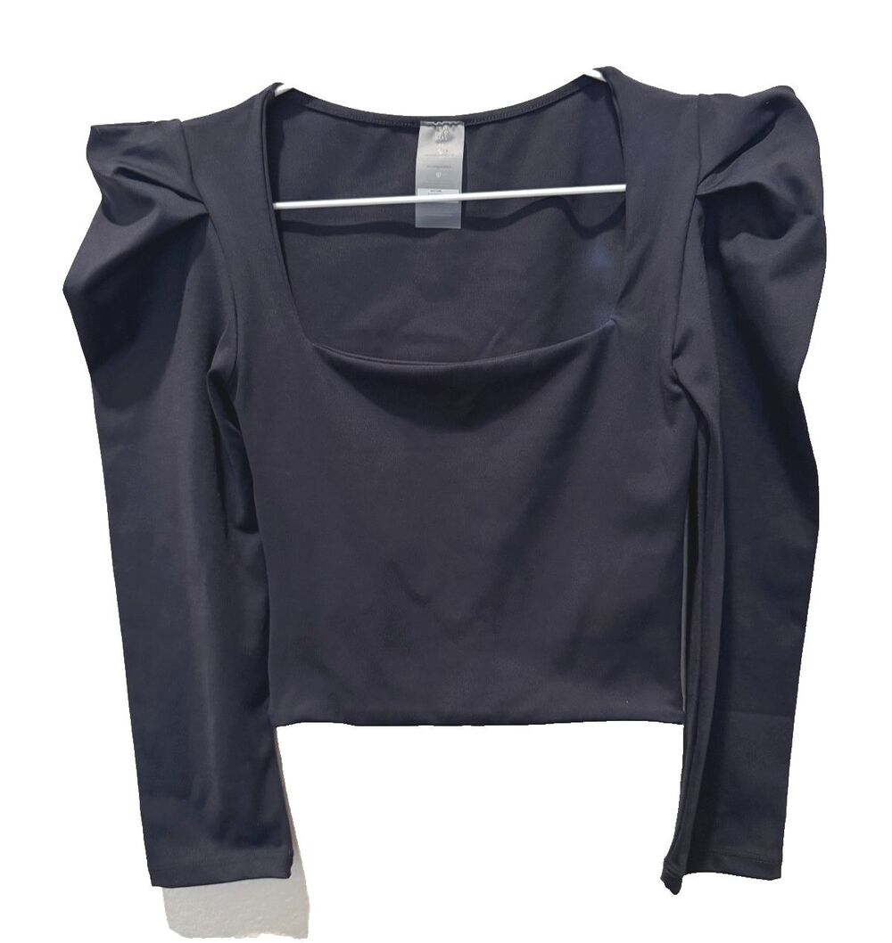 Port de Bras Ruffle Long Sleeve Athleisure Pilates Crop Top - Women's Size XS